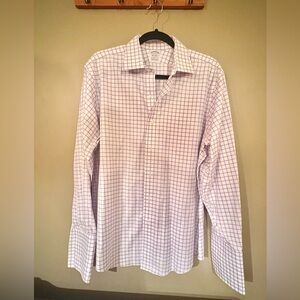 Brooks Brothers Regent Fit Dress Shirt 16-34 Lavender Check Non-Iron